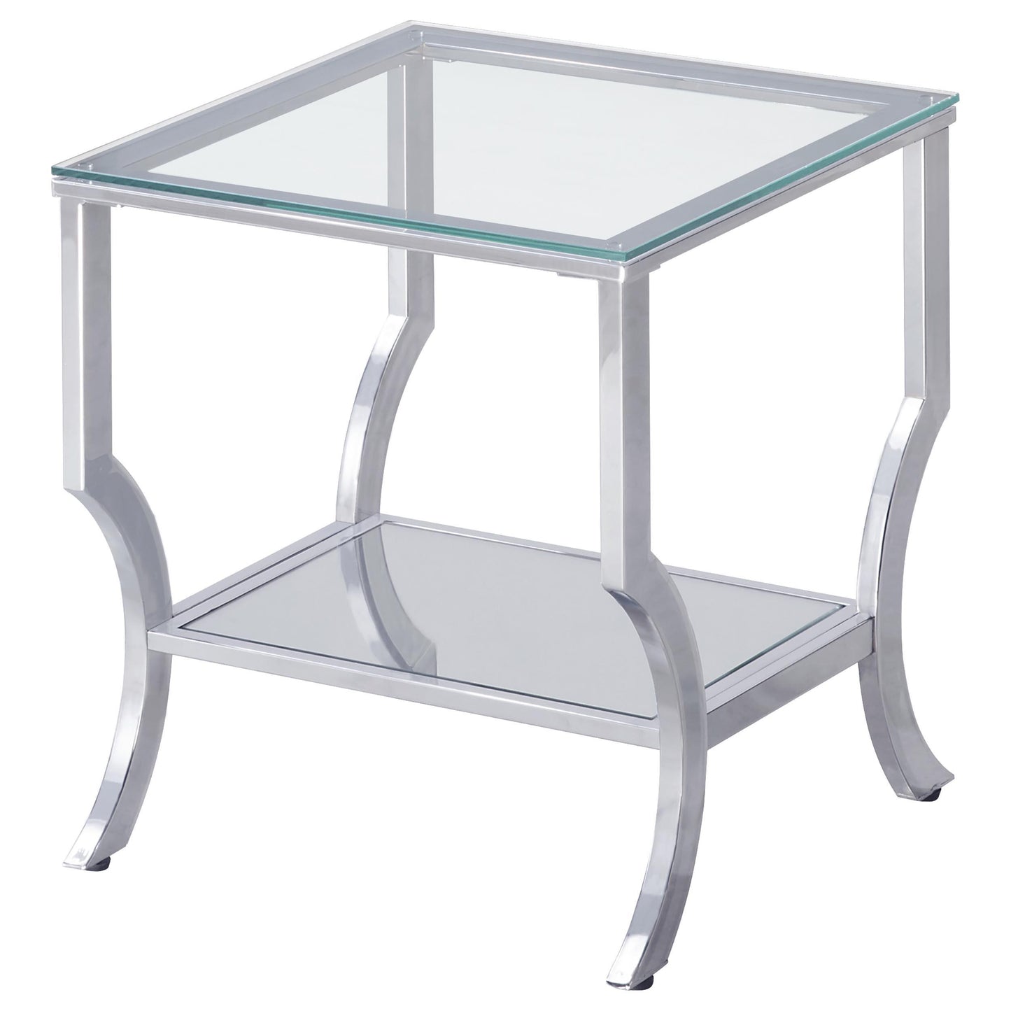  Coaster Furniture Saide 720338-S2 2-piece Glass Top Coffee and End Table Set - Chrome IMAGE 2