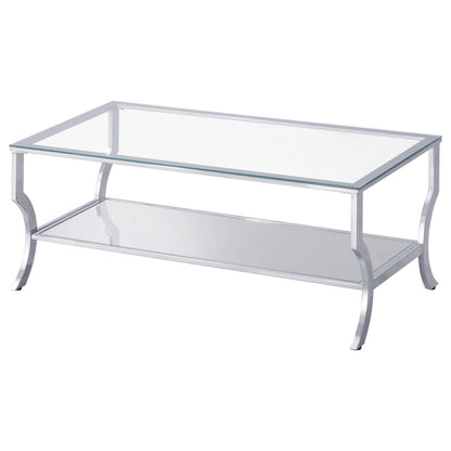  Coaster Furniture Saide 720338-S2 2-piece Glass Top Coffee and End Table Set - Chrome IMAGE 4