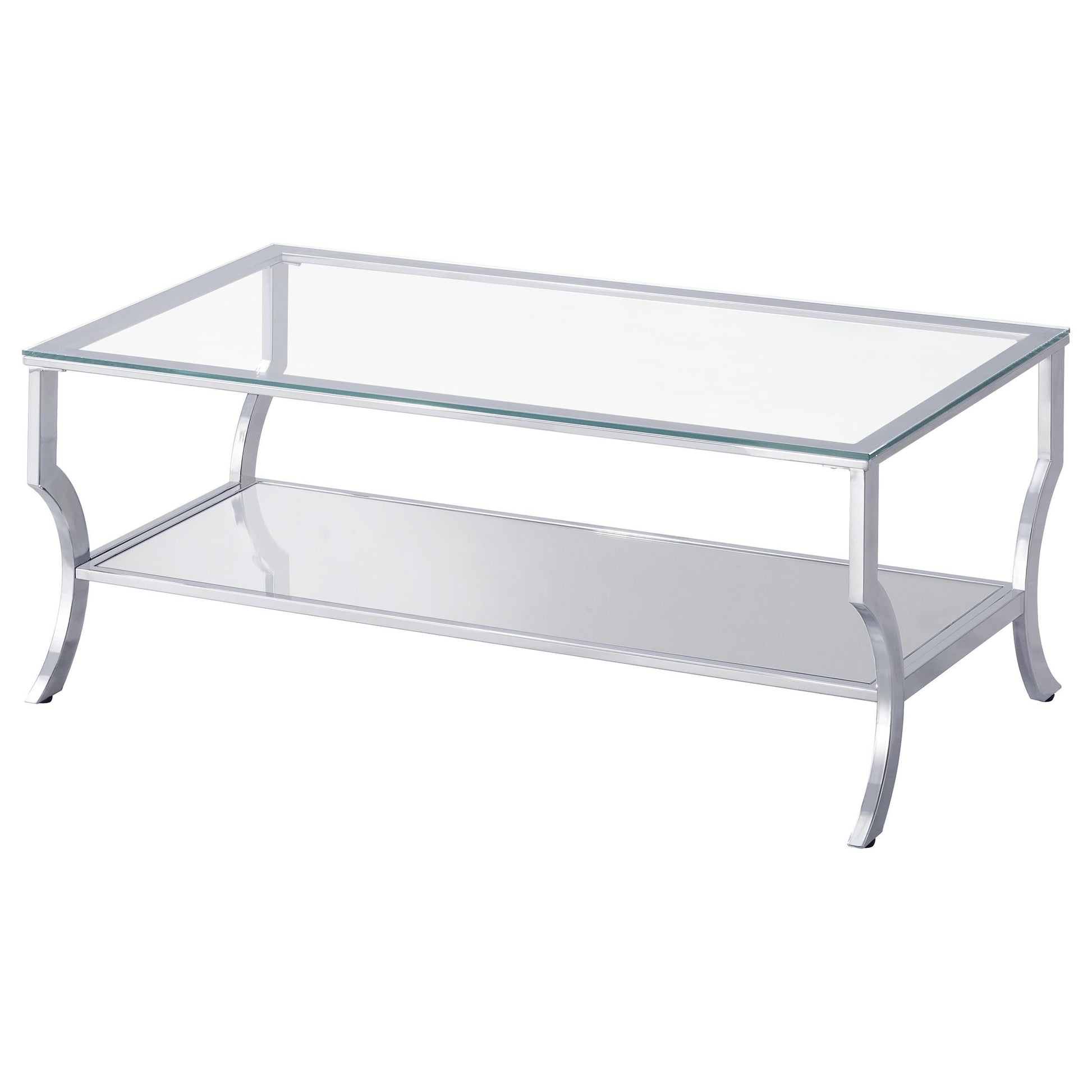  Coaster Furniture Saide 720338-S3 3-piece Glass Top Coffee and End Table Set - Chrome IMAGE 4