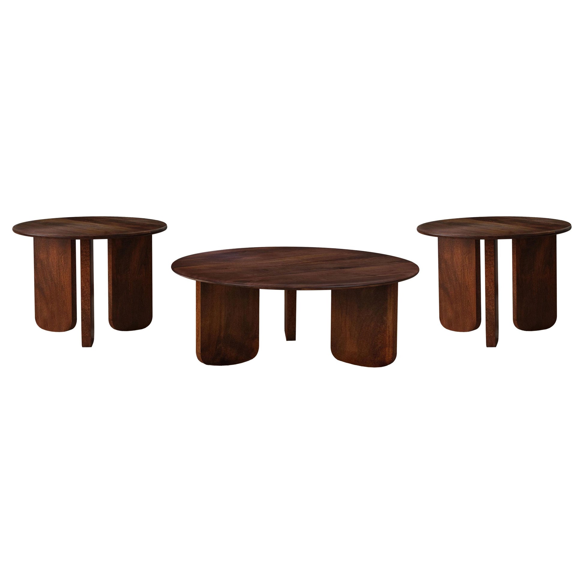  Coaster Furniture Dale 721998-S3 3-piece Solid Wood Coffee and End Table Set - Brown IMAGE 1