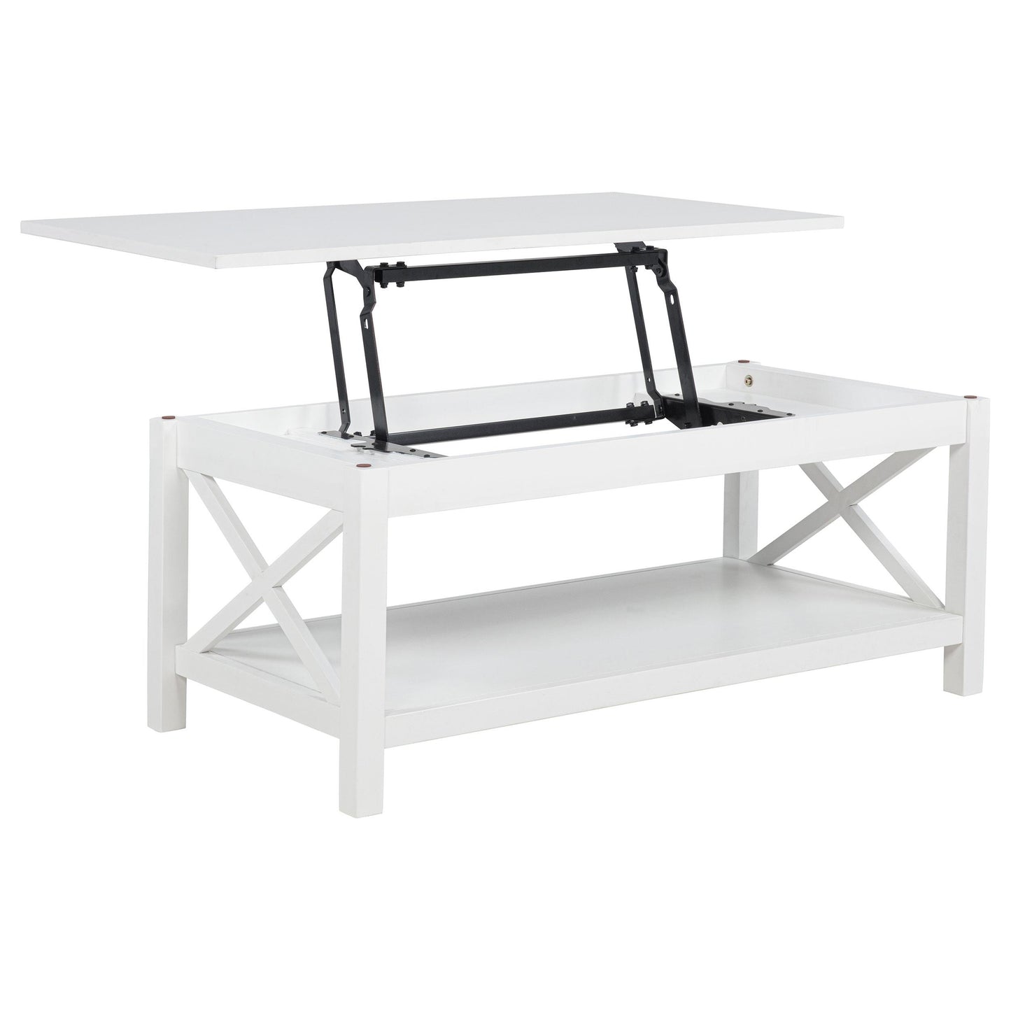  Coaster Furniture Skyview 722088 44-inch Rectangular Lift Top Coffee Table - White IMAGE 3