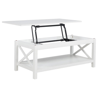  Coaster Furniture Skyview 722088 44-inch Rectangular Lift Top Coffee Table - White IMAGE 3