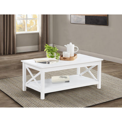  Coaster Furniture Skyview 722088 44-inch Rectangular Lift Top Coffee Table - White IMAGE 6