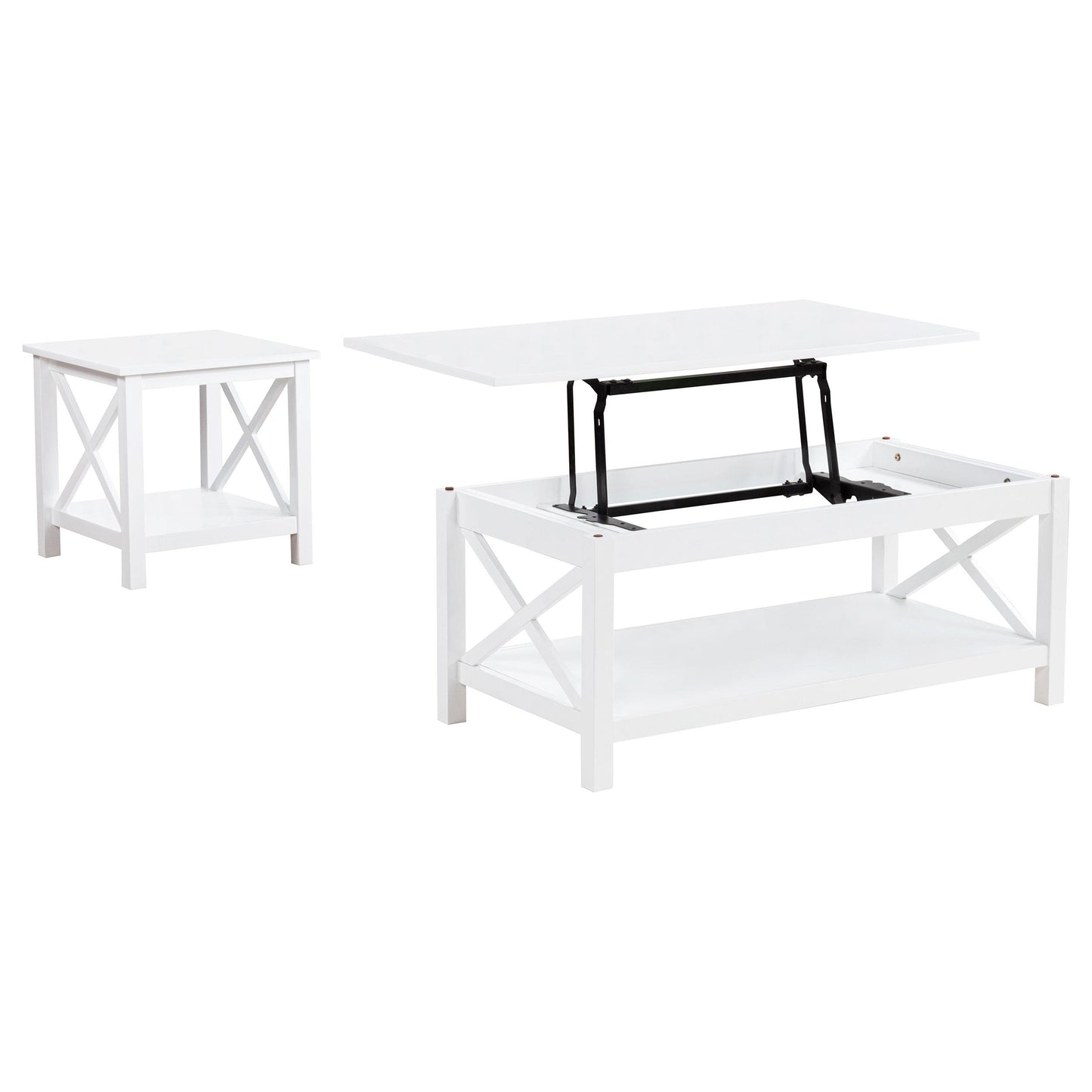  Coaster Furniture Skyview 722088-S2 2-piece Rectangular Lift Top Coffee Table Set - White IMAGE 2