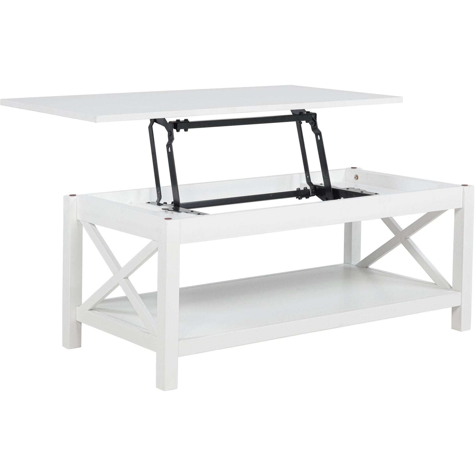  Coaster Furniture Skyview 722088-S3 3-piece Rectangular Lift Top Coffee Table Set - White IMAGE 8