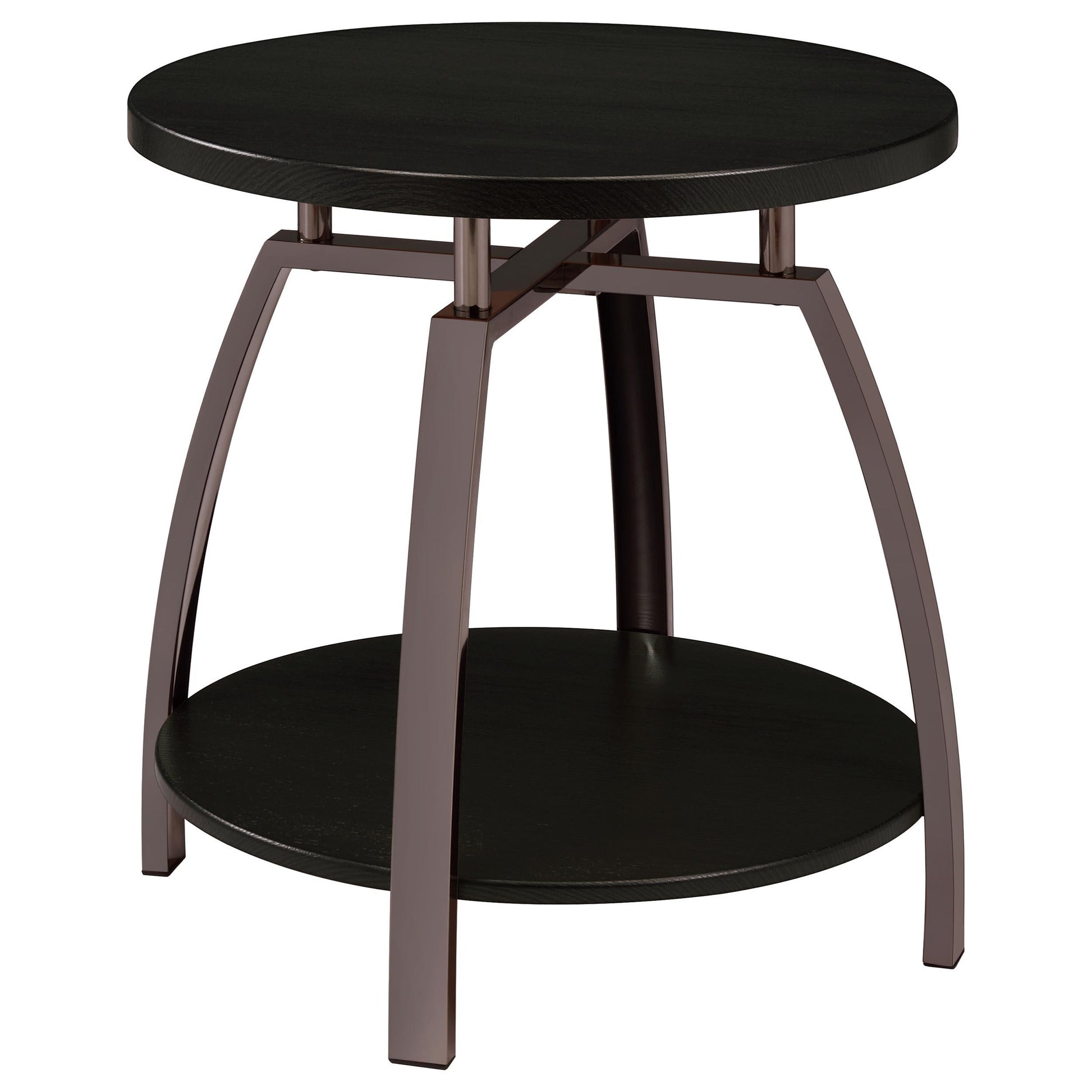  Coaster Furniture Dacre 722208-S2 2-piece Round Coffee and End Table Set - Dark Charcoal IMAGE 1