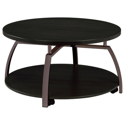  Coaster Furniture Dacre 722208-S2 2-piece Round Coffee and End Table Set - Dark Charcoal IMAGE 4