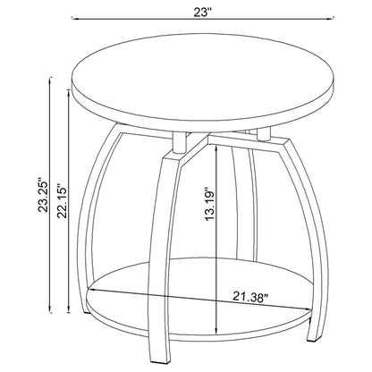  Coaster Furniture Dacre 722208-S2 2-piece Round Coffee and End Table Set - Dark Charcoal IMAGE 7