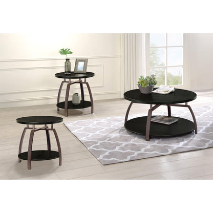  Coaster Furniture Dacre 722208-S3 3-piece Round Coffee and End Table Set - Dark Charcoal IMAGE 3