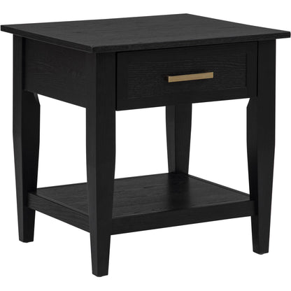  Coaster Furniture Lindenton 722727 1-drawer Wood Occasional End Table - Black IMAGE 1