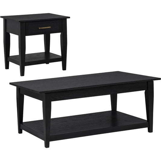  Coaster Furniture Lindenton 722728-S2 2-piece Wood Lift-Top Coffee and End Table Set - Black IMAGE 1