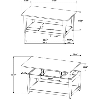  Coaster Furniture Lindenton 722728-S2 2-piece Wood Lift-Top Coffee and End Table Set - Black IMAGE 14