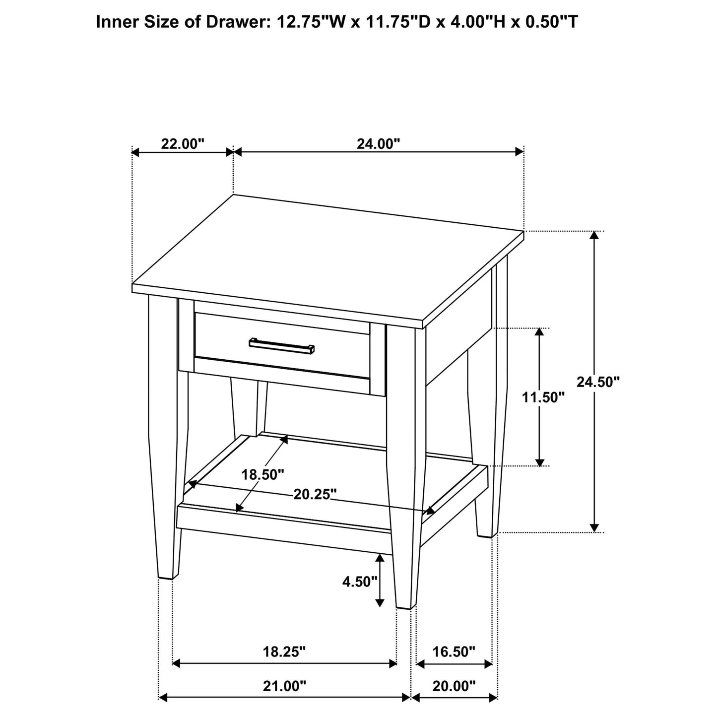  Coaster Furniture Lindenton 722757 1-drawer Wood Occasional End Table - Blonde IMAGE 13