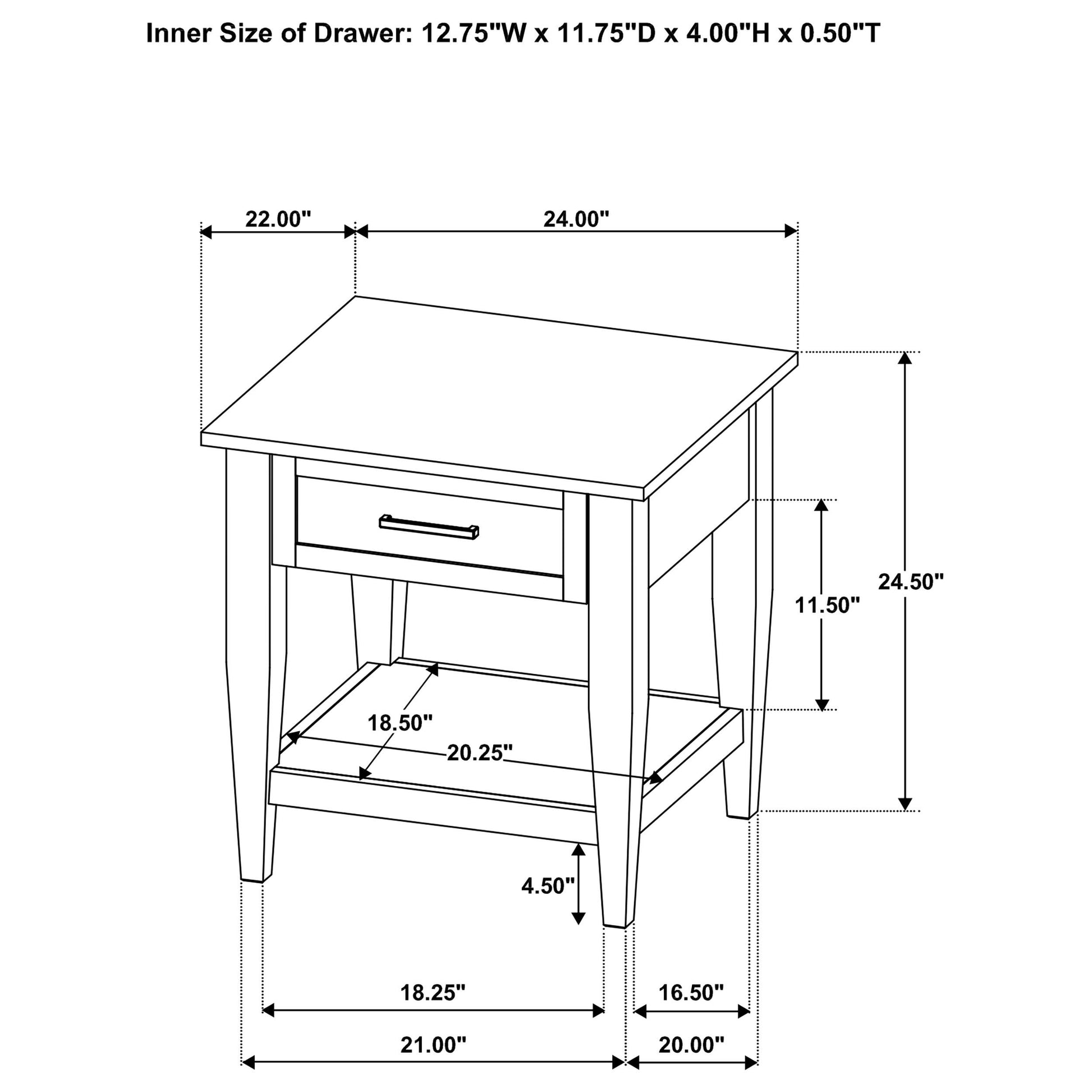  Coaster Furniture Lindenton 722757 1-drawer Wood Occasional End Table - Blonde IMAGE 13