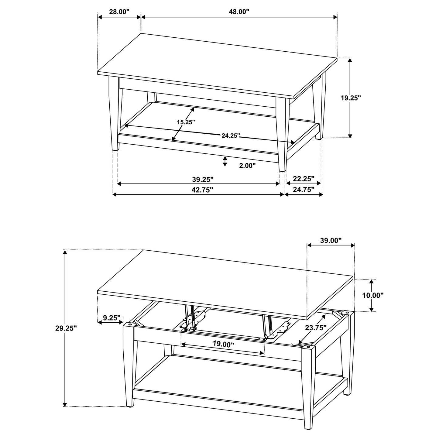  Coaster Furniture Lindenton 722758 Lift-Top Occasional Coffee Table - Blonde IMAGE 12