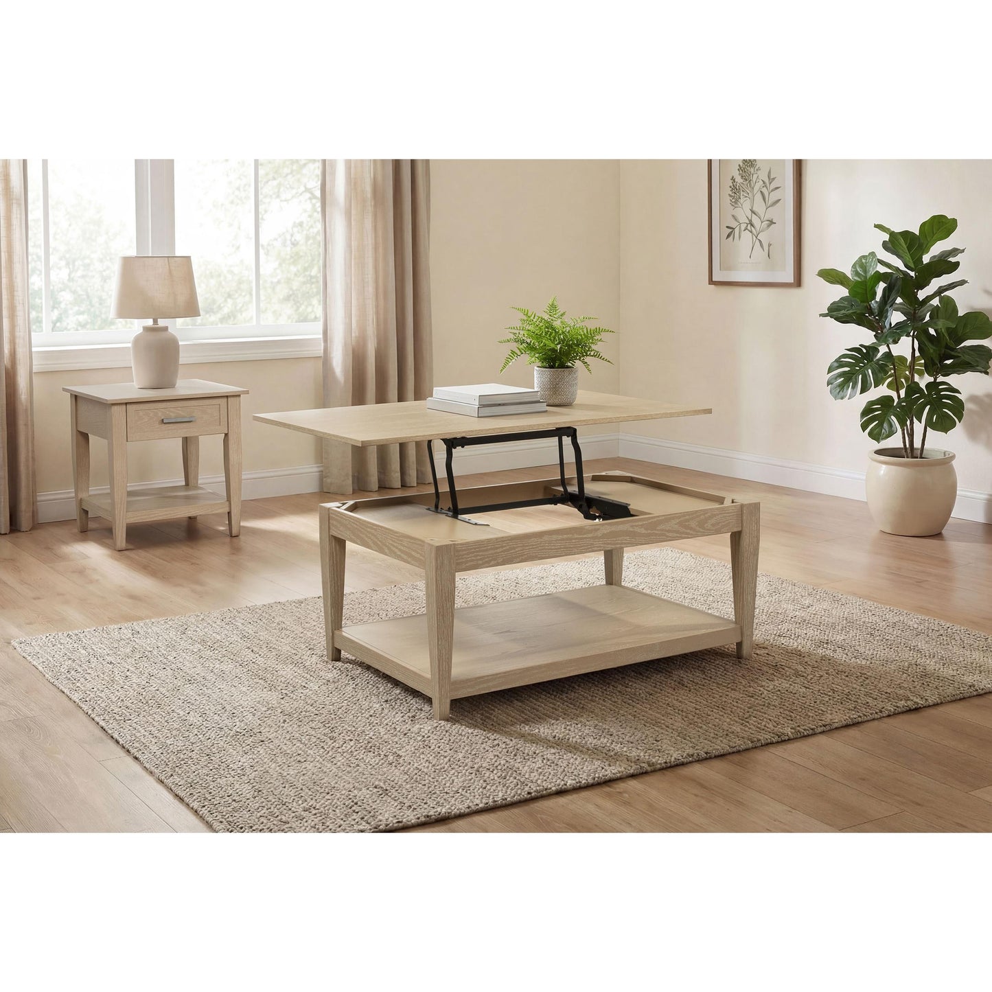  Coaster Furniture Lindenton 722758 Lift-Top Occasional Coffee Table - Blonde IMAGE 13