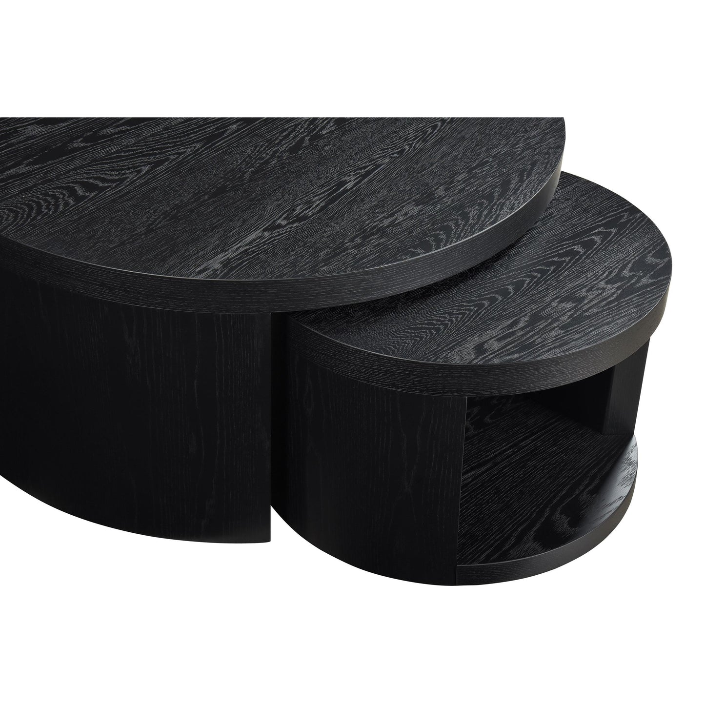  Coaster Furniture Sweeney 722820 2-piece Round Wood Occasional Nesting Table Set - Black IMAGE 2