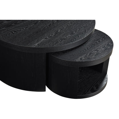  Coaster Furniture Sweeney 722820 2-piece Round Wood Occasional Nesting Table Set - Black IMAGE 2