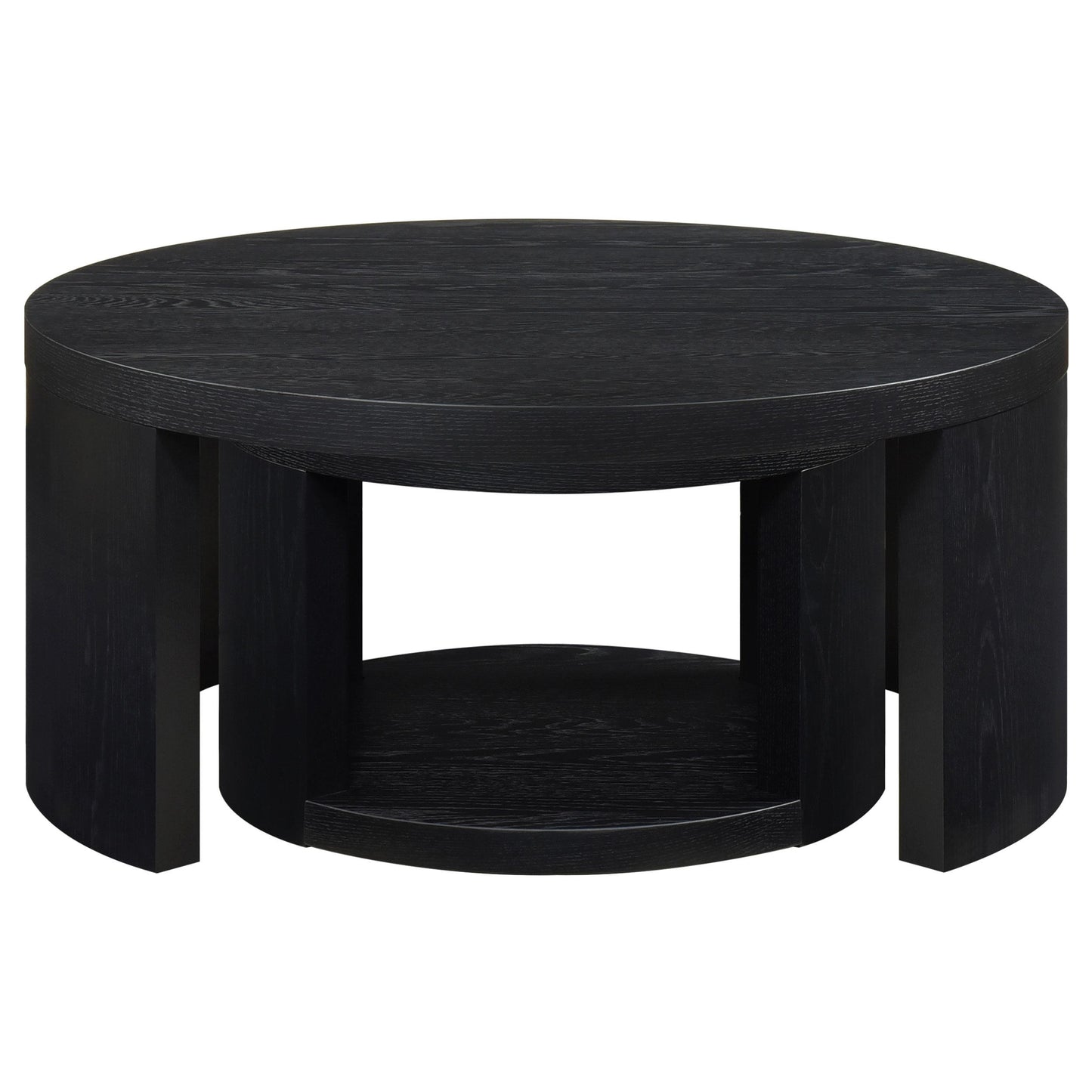  Coaster Furniture Sweeney 722820 2-piece Round Wood Occasional Nesting Table Set - Black IMAGE 3