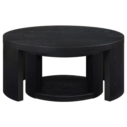  Coaster Furniture Sweeney 722820 2-piece Round Wood Occasional Nesting Table Set - Black IMAGE 3