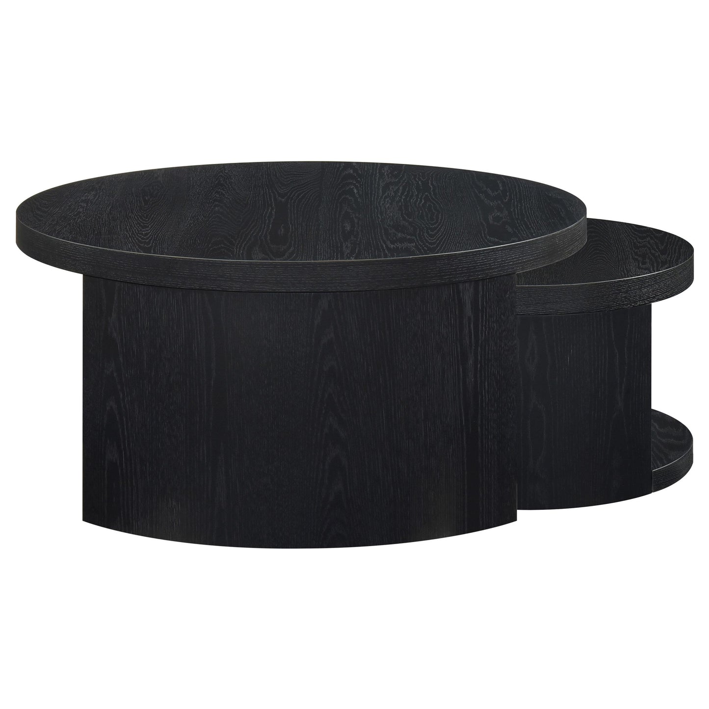  Coaster Furniture Sweeney 722820 2-piece Round Wood Occasional Nesting Table Set - Black IMAGE 6