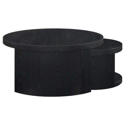  Coaster Furniture Sweeney 722820 2-piece Round Wood Occasional Nesting Table Set - Black IMAGE 6