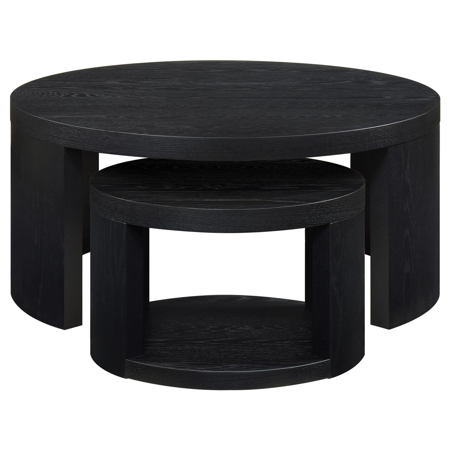  Coaster Furniture Sweeney 722820 2-piece Round Wood Occasional Nesting Table Set - Black IMAGE 8
