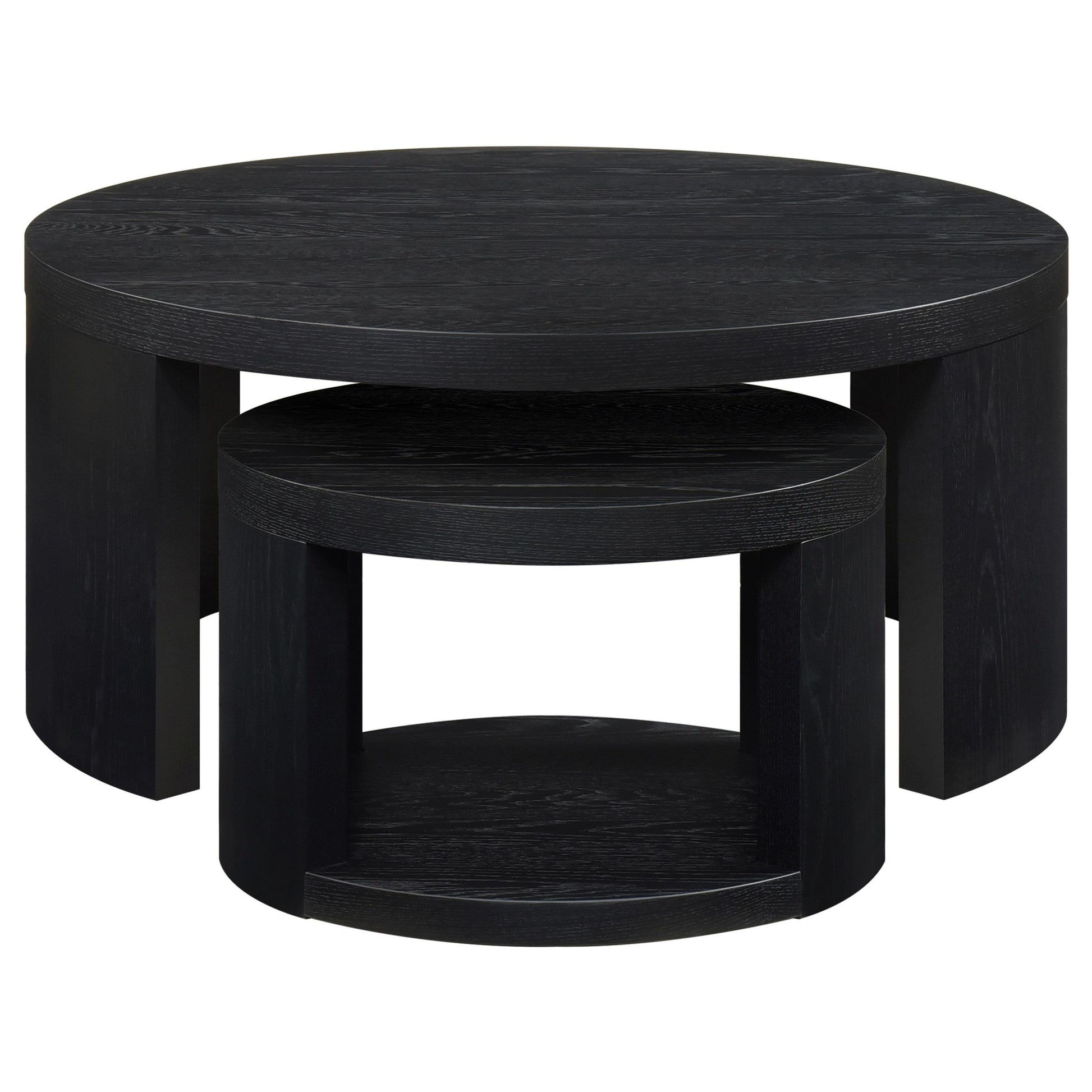  Coaster Furniture Sweeney 722820 2-piece Round Wood Occasional Nesting Table Set - Black IMAGE 8