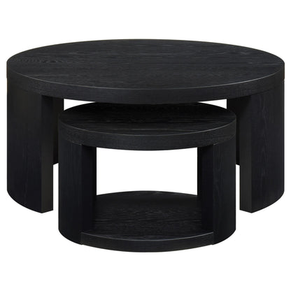  Coaster Furniture Sweeney 722820 2-piece Round Wood Occasional Nesting Table Set - Black IMAGE 8