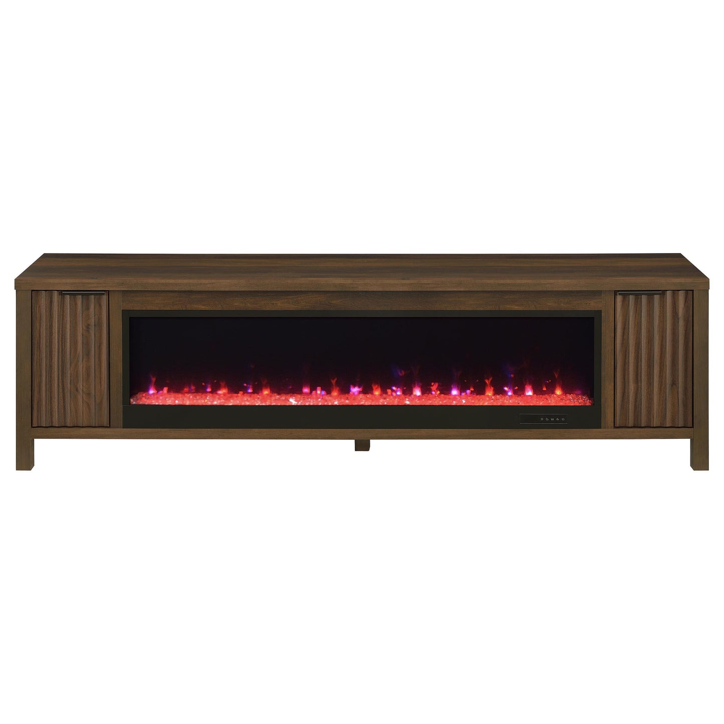  Coaster Furniture Carey 722823 79-inch TV Stand Fireplace Media Console - Dark Pine IMAGE 4