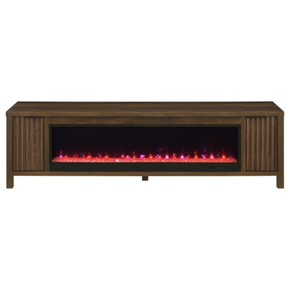  Coaster Furniture Carey 722823 79-inch TV Stand Fireplace Media Console - Dark Pine IMAGE 4