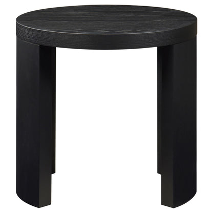  Coaster Furniture Sweeney 722827 24-inch Round Wood Occasional End Table - Black IMAGE 1