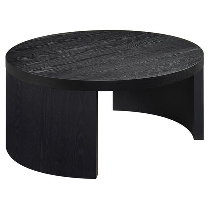 Coaster Furniture Sweeney 722828 39-inch Round Wood Occasional Coffee Table - Black IMAGE 1