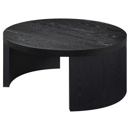  Coaster Furniture Sweeney 722828 39-inch Round Wood Occasional Coffee Table - Black IMAGE 3