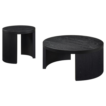  Coaster Furniture Sweeney 722828-S2 2-piece Coffee and End Occasional Table Set - Black IMAGE 1