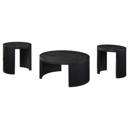  Coaster Furniture Sweeney 722828-S3 3-piece Coffee and End Occasional Table Set - Black IMAGE 1