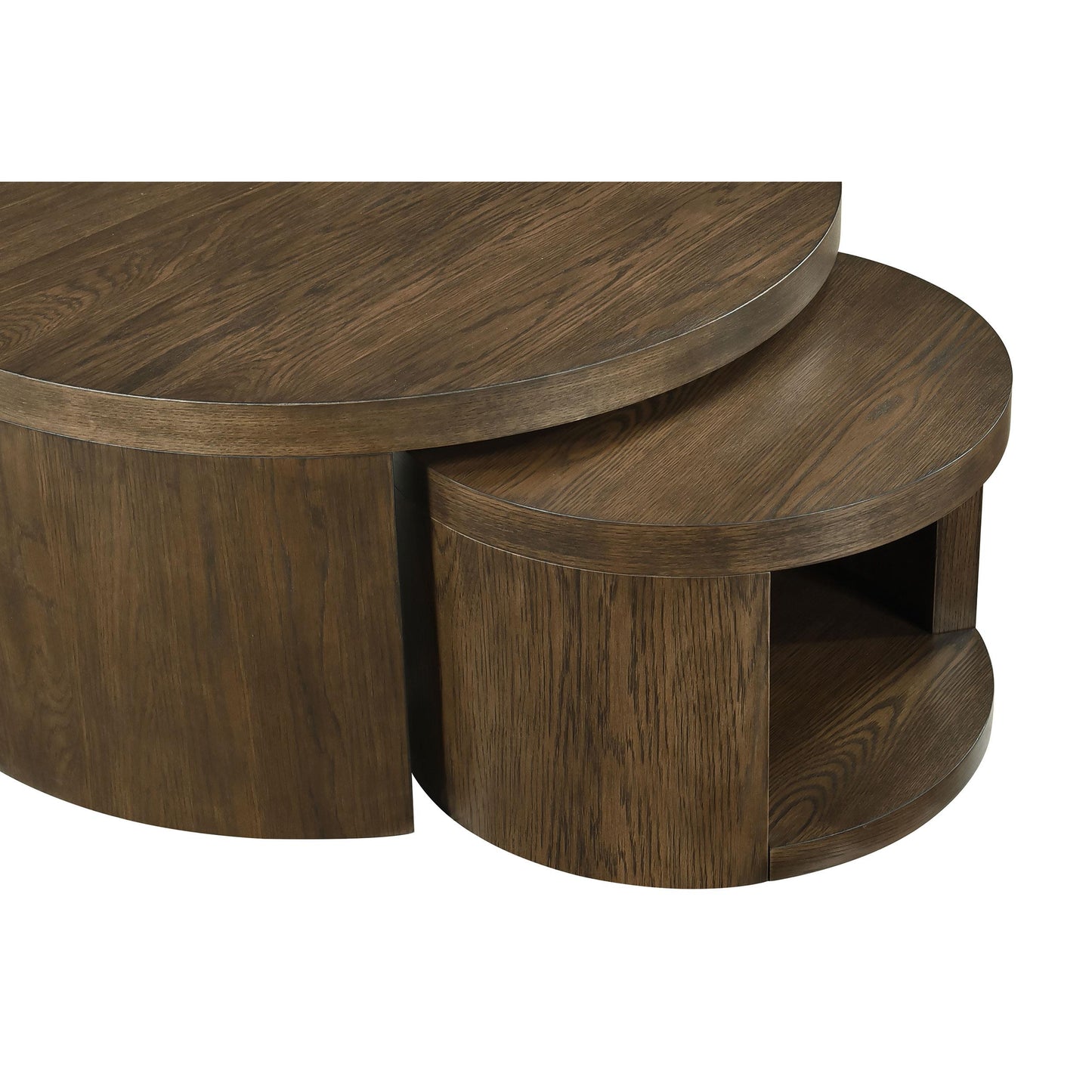  Coaster Furniture Sweeney 722830 2-piece Round Wood Occasional Nesting Table Set - Dark Walnut IMAGE 8