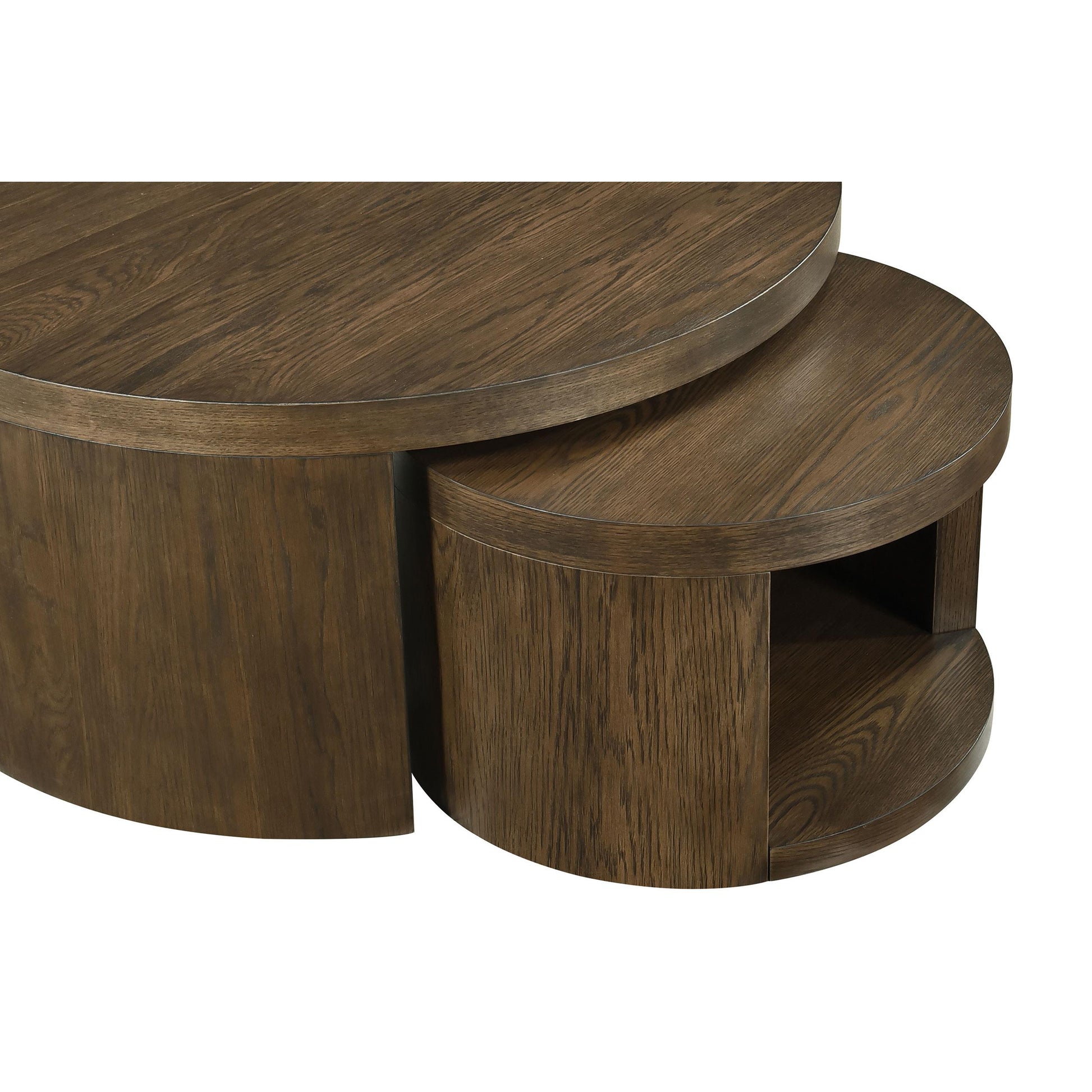  Coaster Furniture Sweeney 722830 2-piece Round Wood Occasional Nesting Table Set - Dark Walnut IMAGE 8