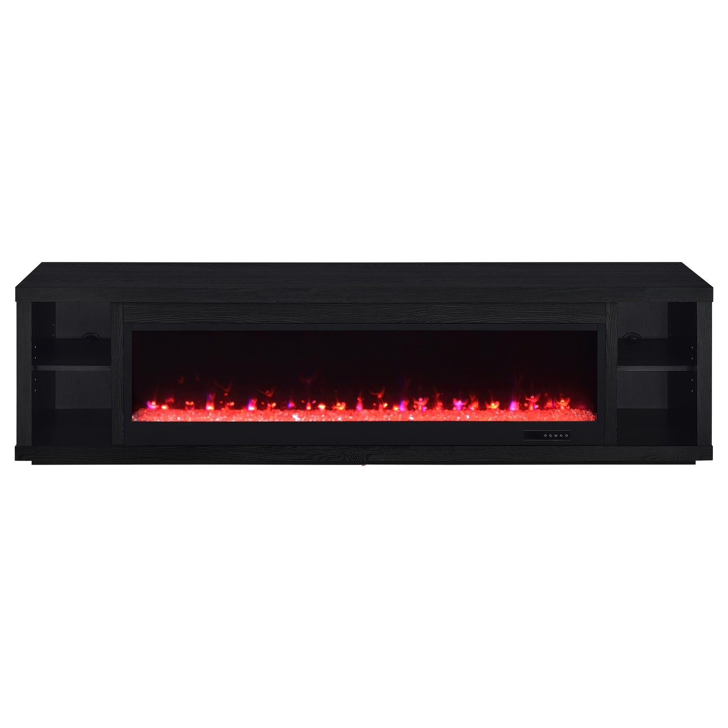  Coaster Furniture Deiter 722833 79-inch TV Stand Fireplace Media Console - Black IMAGE 10