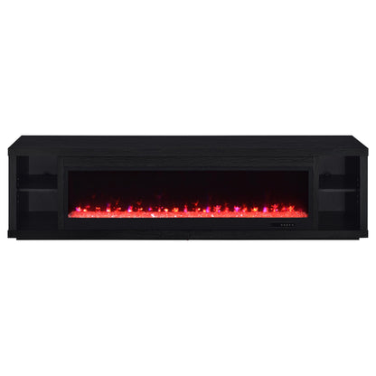  Coaster Furniture Deiter 722833 79-inch TV Stand Fireplace Media Console - Black IMAGE 10