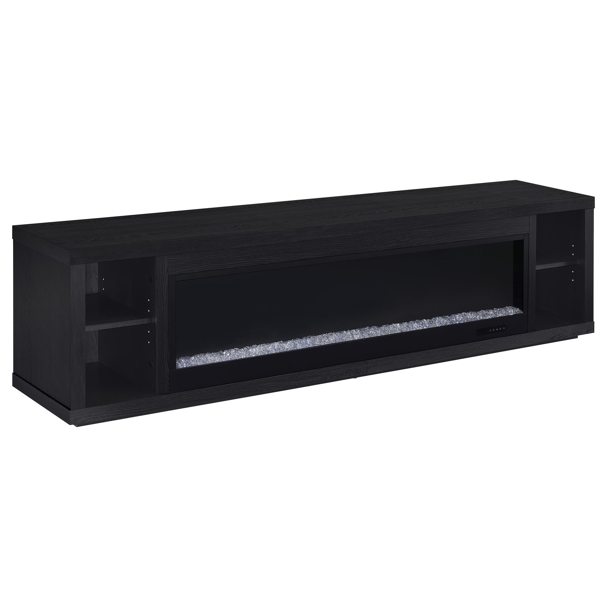  Coaster Furniture Deiter 722833 79-inch TV Stand Fireplace Media Console - Black IMAGE 2