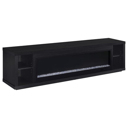  Coaster Furniture Deiter 722833 79-inch TV Stand Fireplace Media Console - Black IMAGE 2