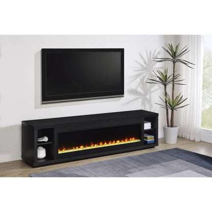  Coaster Furniture Deiter 722833 79-inch TV Stand Fireplace Media Console - Black IMAGE 5