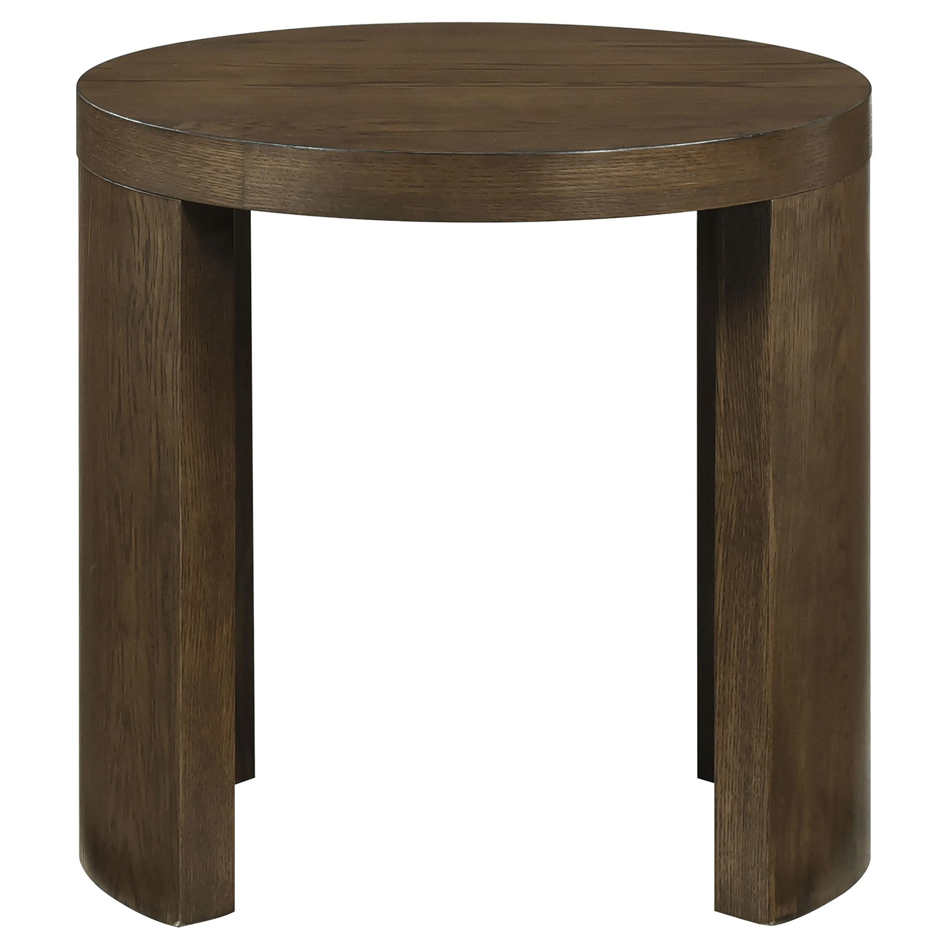  Coaster Furniture Sweeney 722837 24-inch Round Wood Occasional End Table - Dark Walnut IMAGE 2