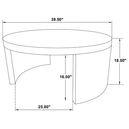  Coaster Furniture Sweeney 722838 39-inch Round Wood Occasional Coffee Table - Dark Walnut IMAGE 5