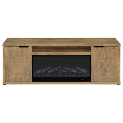  Coaster Furniture Fuller 722852 60-inch 2-door TV Stand Fireplace Media Console - Mango IMAGE 6