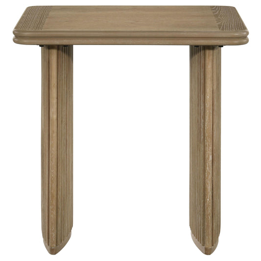  Coaster Furniture Adina 722857 Square Wood End Table - Distressed Light Brown IMAGE 1