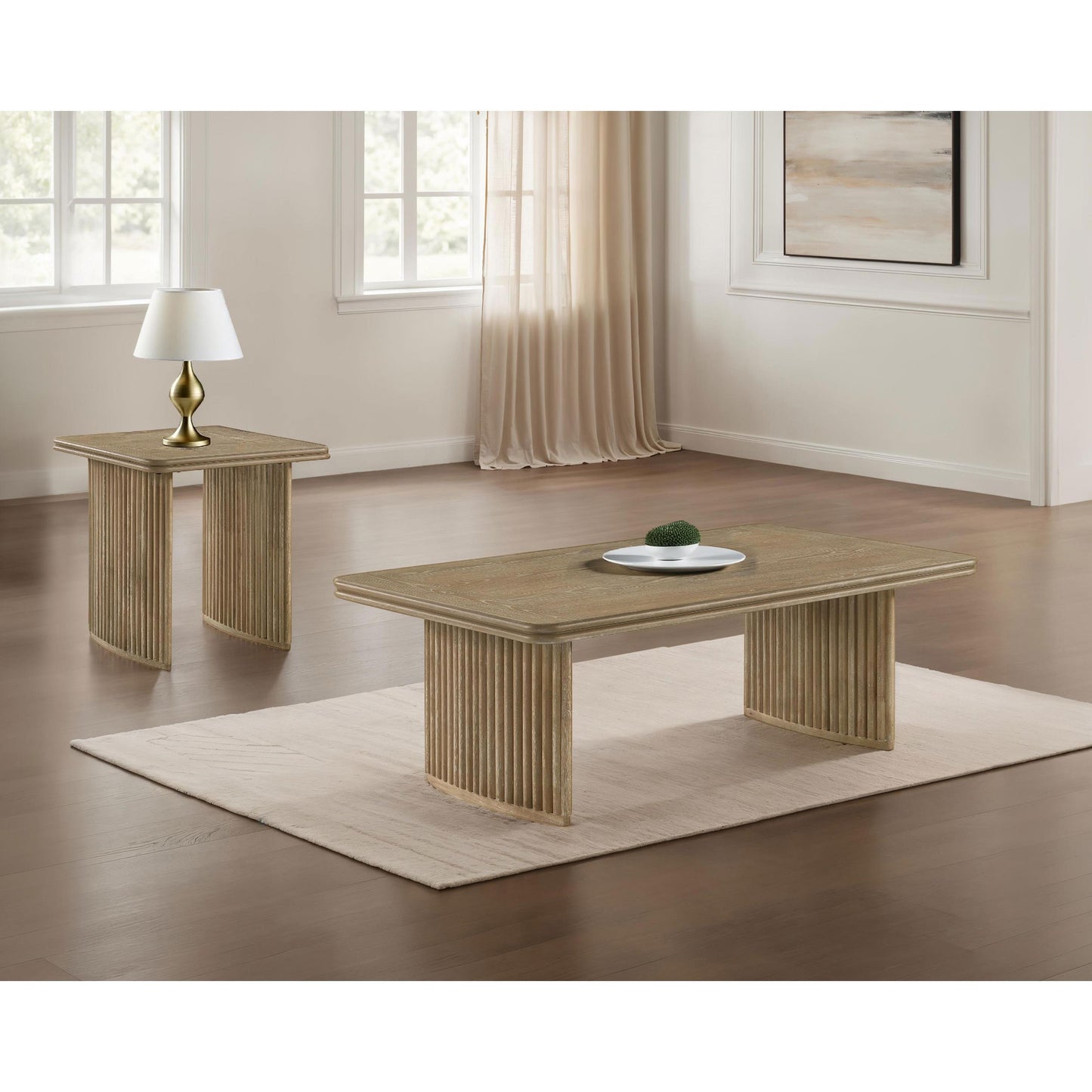  Coaster Furniture Adina 722858-S2 2-piece Wood Coffee Table Set - Distressed Light Brown IMAGE 1
