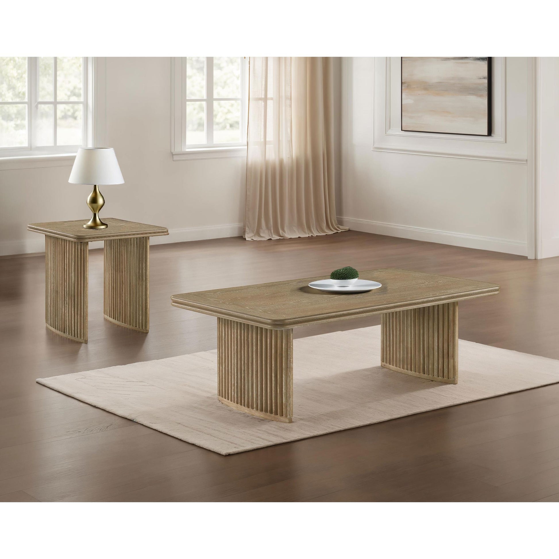  Coaster Furniture Adina 722858-S2 2-piece Wood Coffee Table Set - Distressed Light Brown IMAGE 1