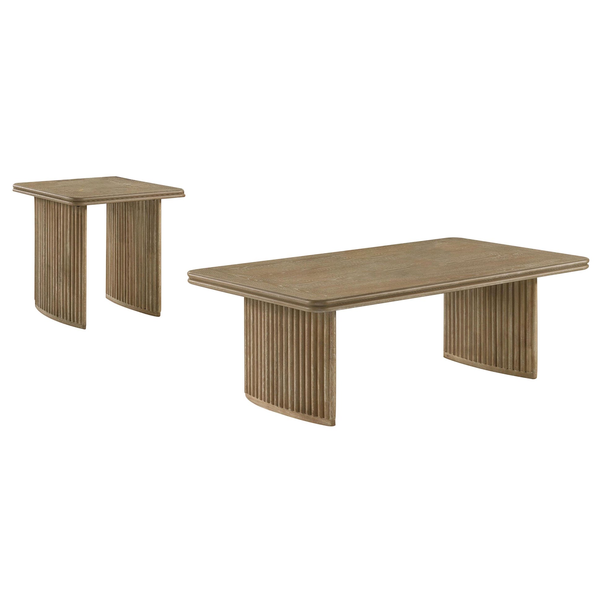  Coaster Furniture Adina 722858-S2 2-piece Wood Coffee Table Set - Distressed Light Brown IMAGE 4